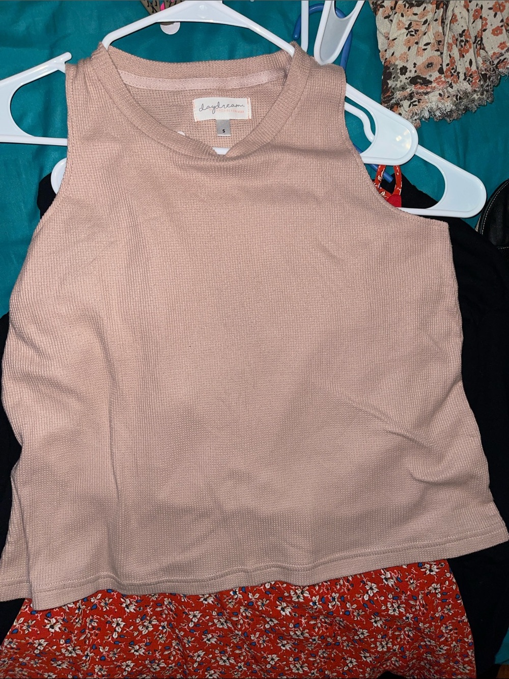 Daydreamer Blush Ribbed Sleeveless Crew Tank